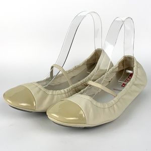 PRADA, Soft Lambskin Leather Ballerina Flats
